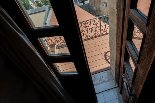 good balcony happy family room with a balcony
